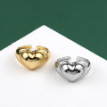 Shangjie OEM joyas Wholesale 925 silver Plated Fashion Women Rings Gold Plated Adjustable Rings Glossy Heart Rings for Girls